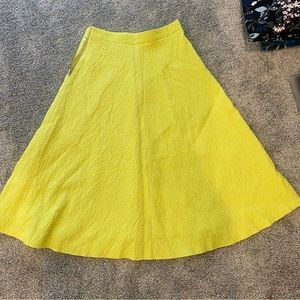 New JOA textured yellow midi skirt, S, NWOT
